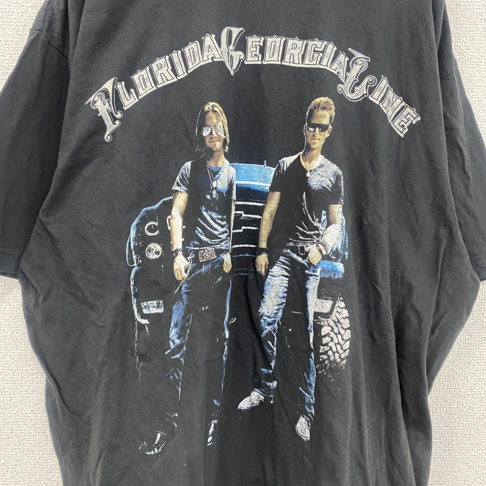 TULTEX　フロリダジョージアライン　半袖プリントTシャツ　バンT　黒　ブラック　XLサイズ