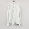 RALPH LAUREN　ラルフローレン　Knit Oxford　長袖ボタンダウンポロシャツ　刺繍ロゴ　白　ホワイト　Sサイズ