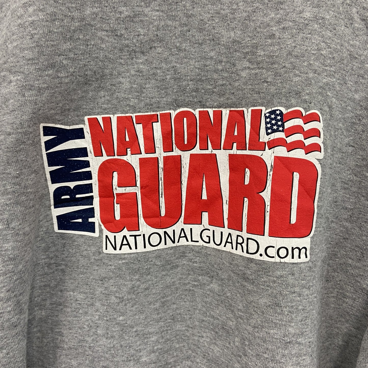 NATIONAL GUARO　U.S.ARMY　スウェット/トレーナー　ミリタリー　星条旗　灰色　グレー　Lサイズ