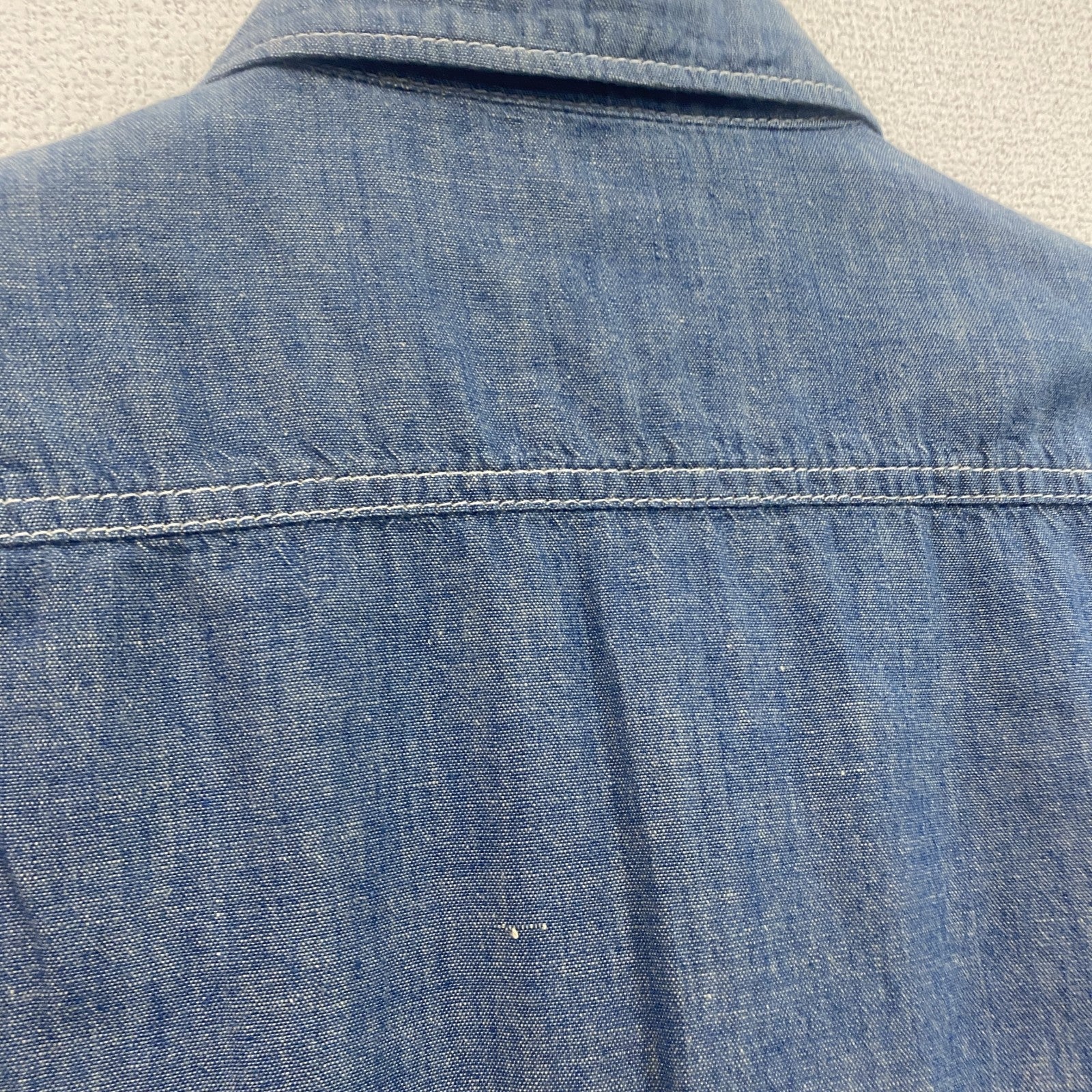 LEE　リー　SANFORIZED　長袖デニムシャツ　2つポケット　無地　インディゴ　Mサイズ