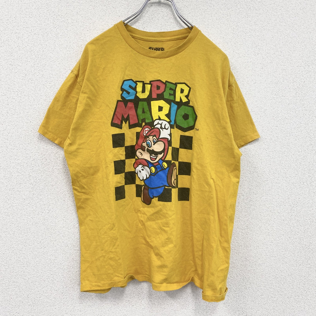 SUPER MARIO　スーパーマリオ　半袖プリントTシャツ　黄色　イエロー　Lサイズ