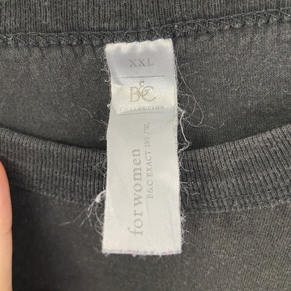 B&C　半袖プリントアニマルTシャツ　PFER TIG　馬　英字プリント　黒　XXLサイズ