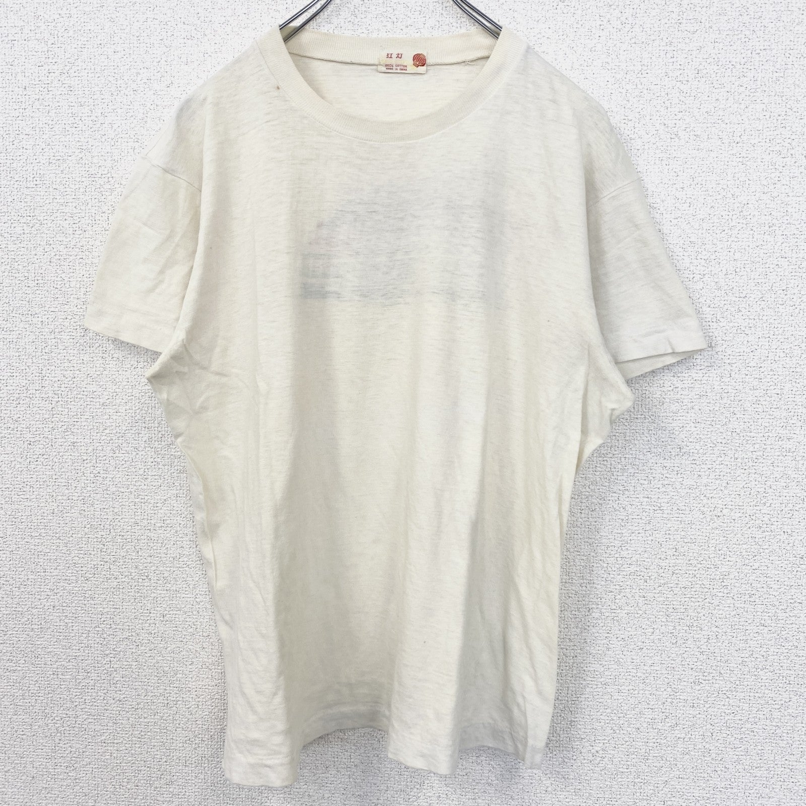 古着 used　　半袖プリントTシャツ　バックプリント　車　カー　シングルステッチ　90s　レトロ　アイボリー　Mサイズ
