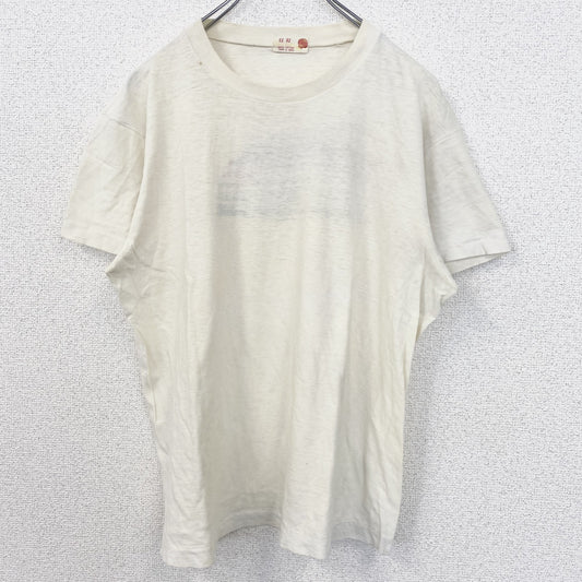 古着 used　　半袖プリントTシャツ　バックプリント　車　カー　シングルステッチ　90s　レトロ　アイボリー　Mサイズ