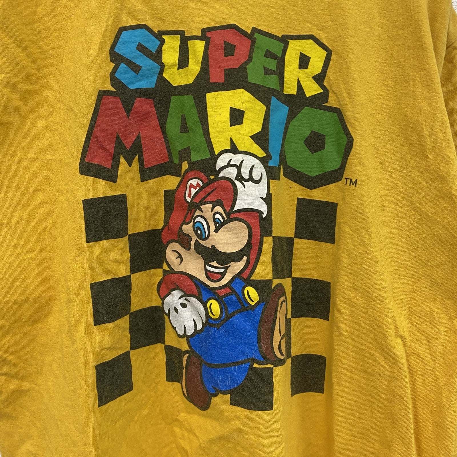 SUPER MARIO　スーパーマリオ　半袖プリントTシャツ　黄色　イエロー　Lサイズ
