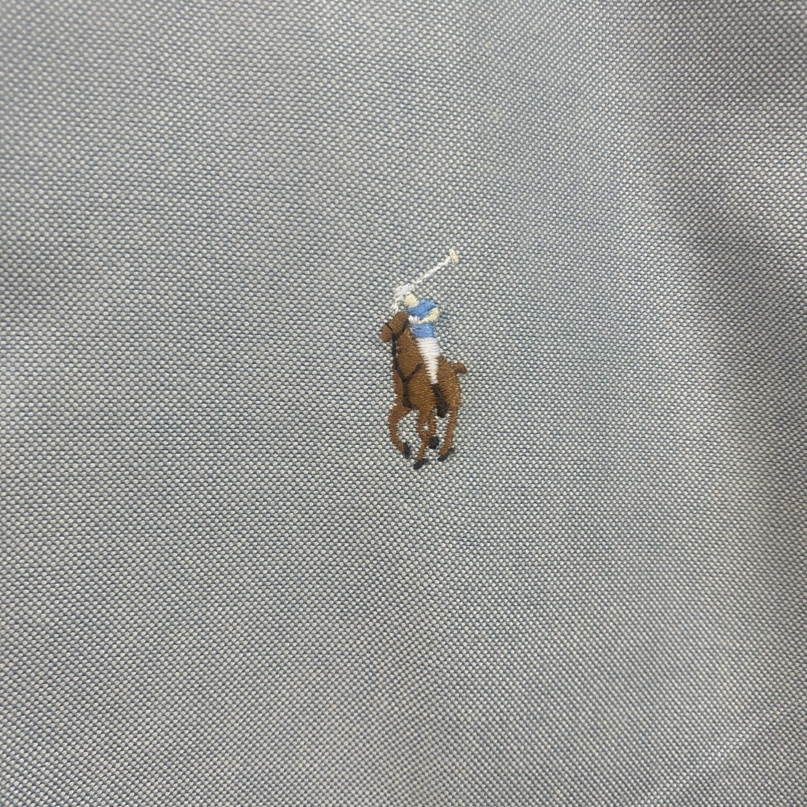 RALPH LAUREN　ラルフローレン　半袖ボタンダウンシャツ　刺繍ロゴ　ワンポイント　灰色　グレー　Lサイズ