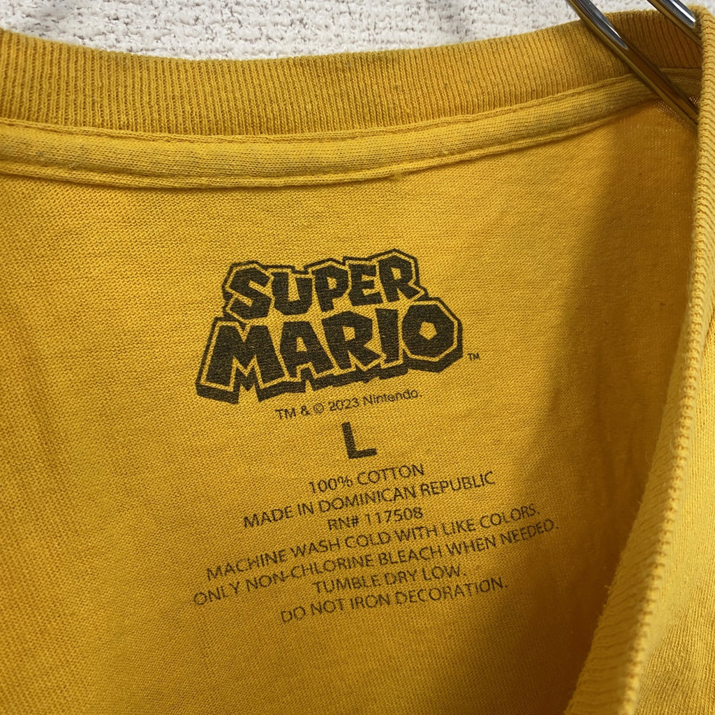 SUPER MARIO　スーパーマリオ　半袖プリントTシャツ　黄色　イエロー　Lサイズ