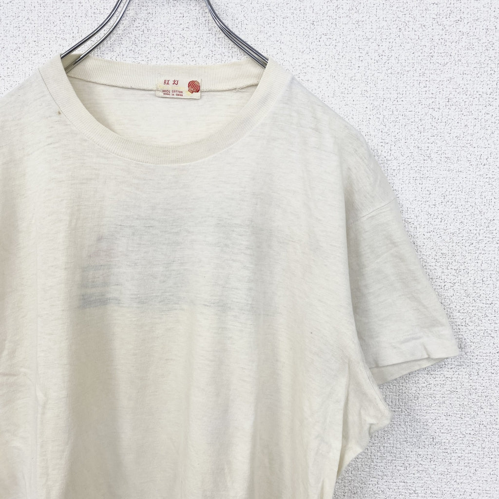 古着 used　　半袖プリントTシャツ　バックプリント　車　カー　シングルステッチ　90s　レトロ　アイボリー　Mサイズ