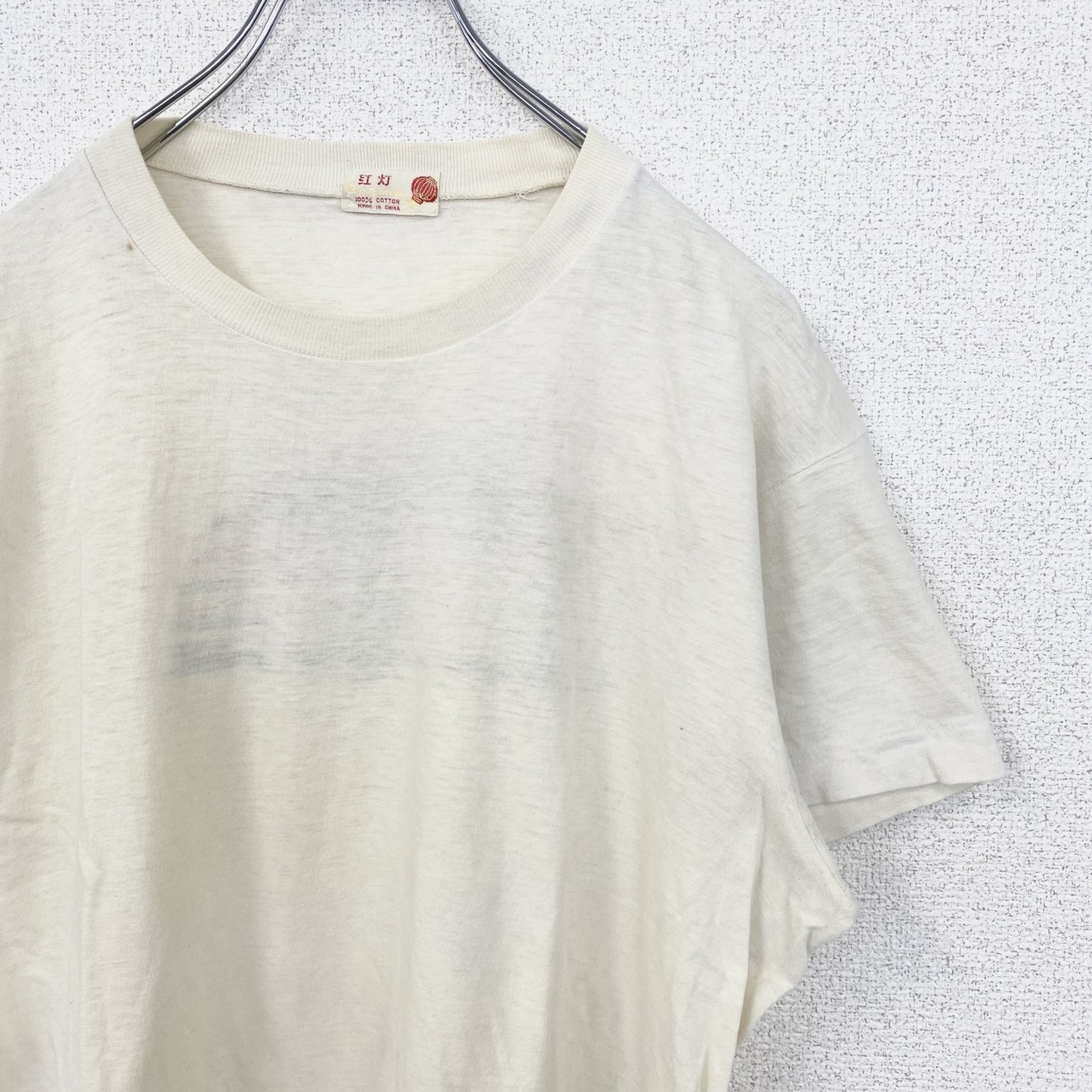古着 used　　半袖プリントTシャツ　バックプリント　車　カー　シングルステッチ　90s　レトロ　アイボリー　Mサイズ
