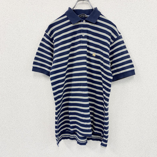 Brooks Brothers　ブルックスブラザーズ　Golden Fleece　半袖ポロシャツ　ボーダー　紺　ネイビー　Sサイズ