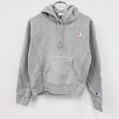 Champion　チャンピオン　リバースウィーブ　スウェットパーカー/フーディー　刺繡ロゴ　霜降りグレー　XSサイズ