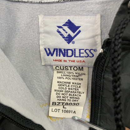 80s～　WINDLESS　ハーフジップナイロンプルオーバージャケット　ヴィンテージ　黒　ブラック　Lサイズ