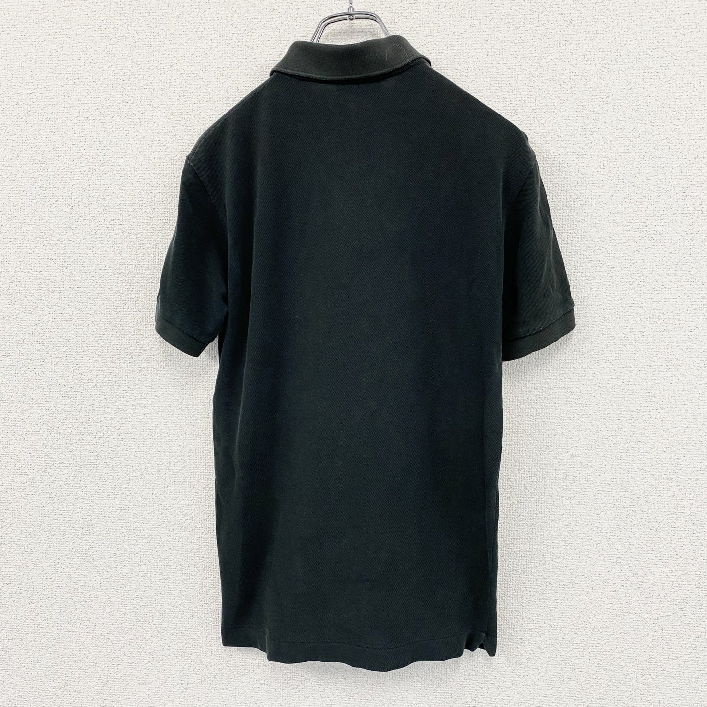 LACOSTE　ラコステ　半袖ポロシャツ　刺繍ロゴ　ワンポイント　黒　ブラック　3サイズ