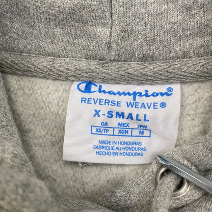 Champion　チャンピオン　リバースウィーブ　スウェットパーカー/フーディー　刺繡ロゴ　霜降りグレー　XSサイズ