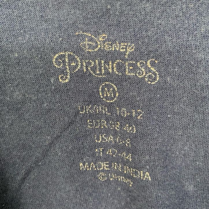 古着 used　Disney　ディズニー　半袖プリントTシャツ　美女と野獣　ポット夫人　キャラクター　ネイビー　Mサイズ