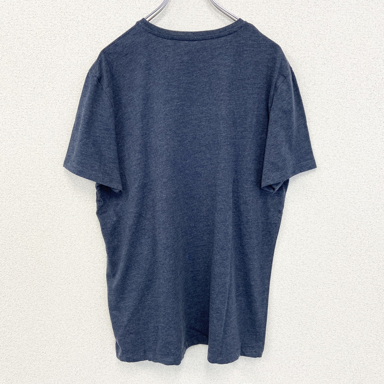 古着 used　コカ・コーラ　半袖オリジナルプリントTシャツ　サンタクロース　カジュアルデザイン　クルーネック　青　Lサイズ