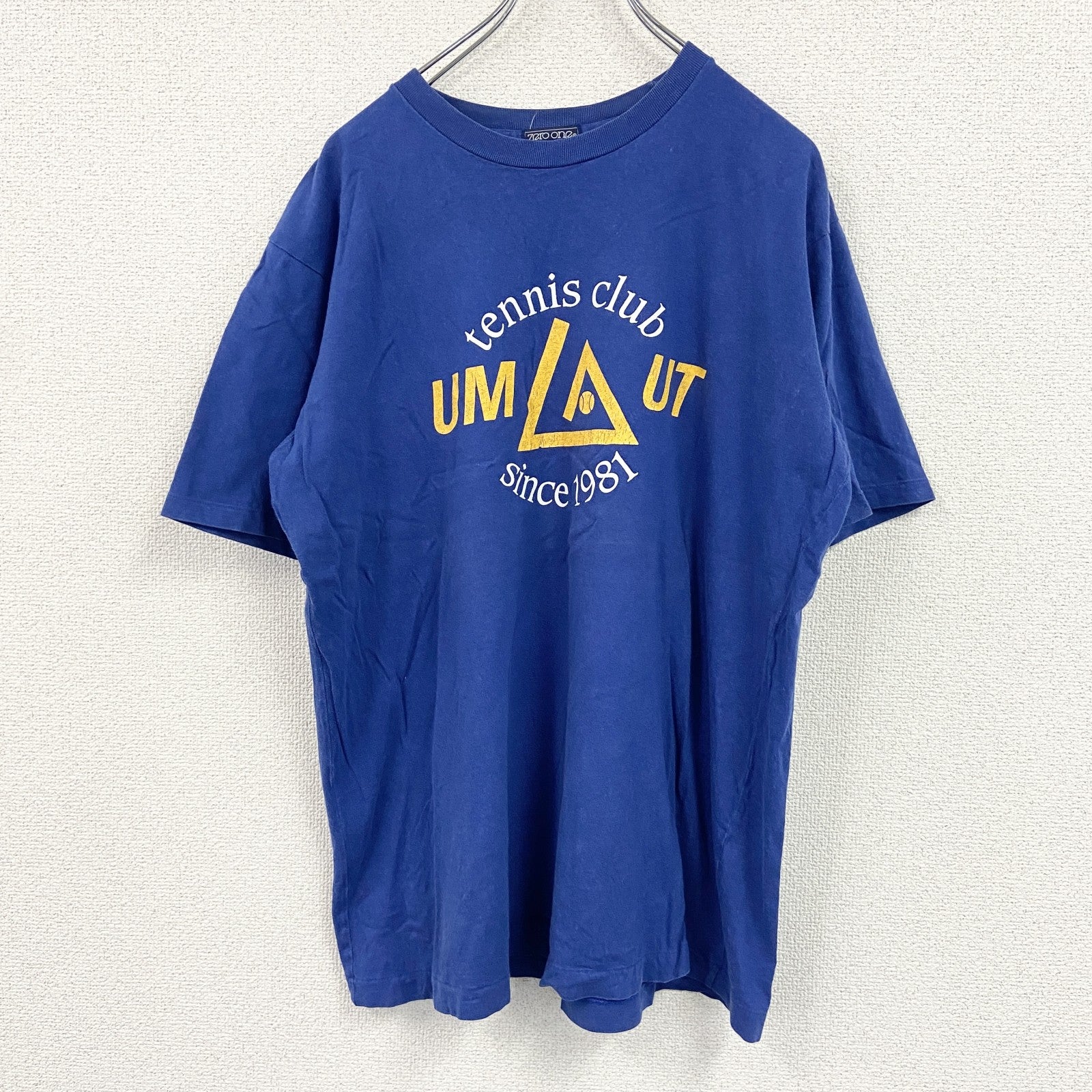 ZERO ONE　半袖プリントTシャツ　クラブチーム　テニス　青　ブルー