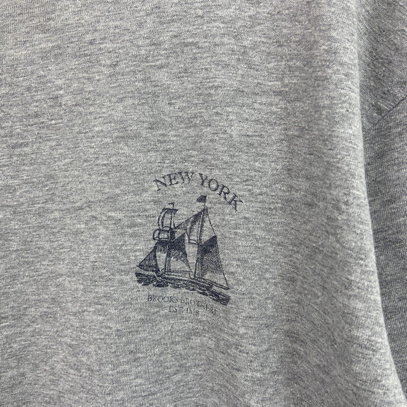 Brooks Brothers 346　ブルックスブラザーズ　半袖プリントTシャツ　グレー　Mサイズ