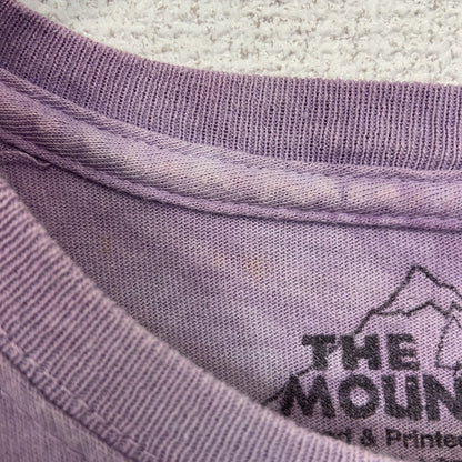 古着 used　THE MOUNTAIN　半袖プリントTシャツ　蝶々　バタフライ　カジュアルデザイン　クルーネック　紫　XLサイズ