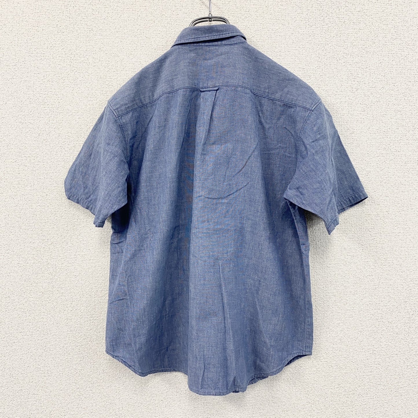 Levi's　リーバイス　半袖シャンブレーワークシャツ　無地　2つポケット　青　ブルー