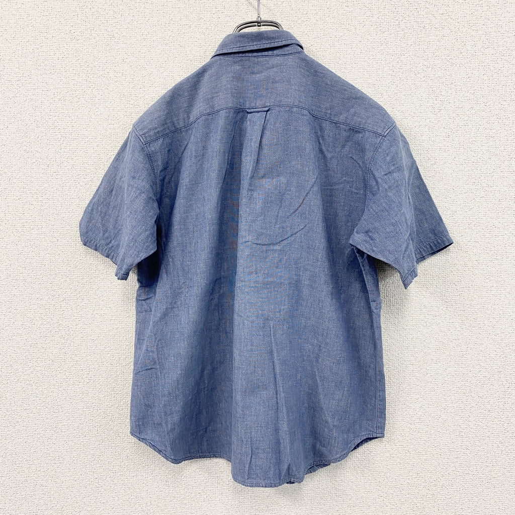 Levi's　リーバイス　半袖シャンブレーワークシャツ　無地　2つポケット　青　ブルー