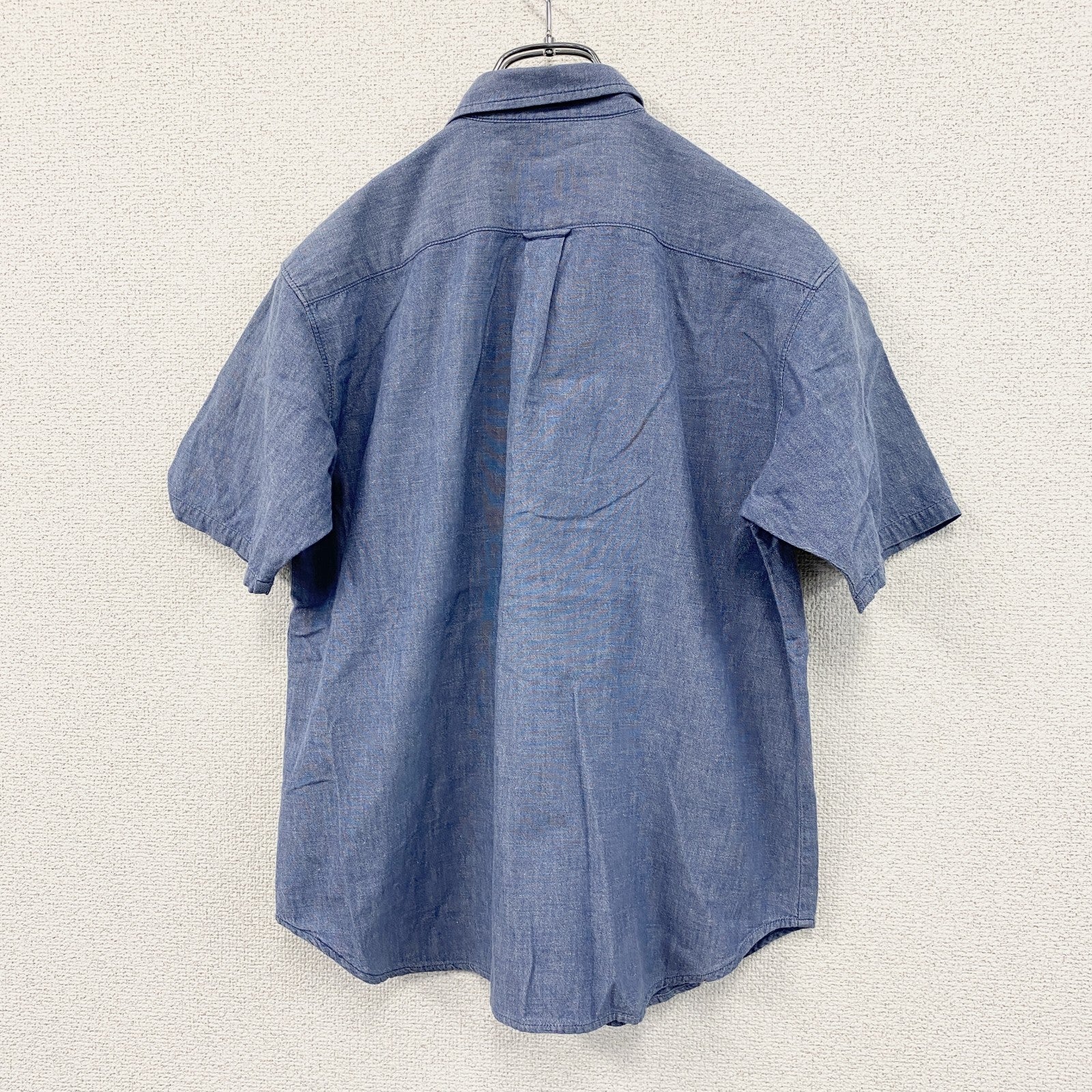 Levi's　リーバイス　半袖シャンブレーワークシャツ　無地　2つポケット　青　ブルー