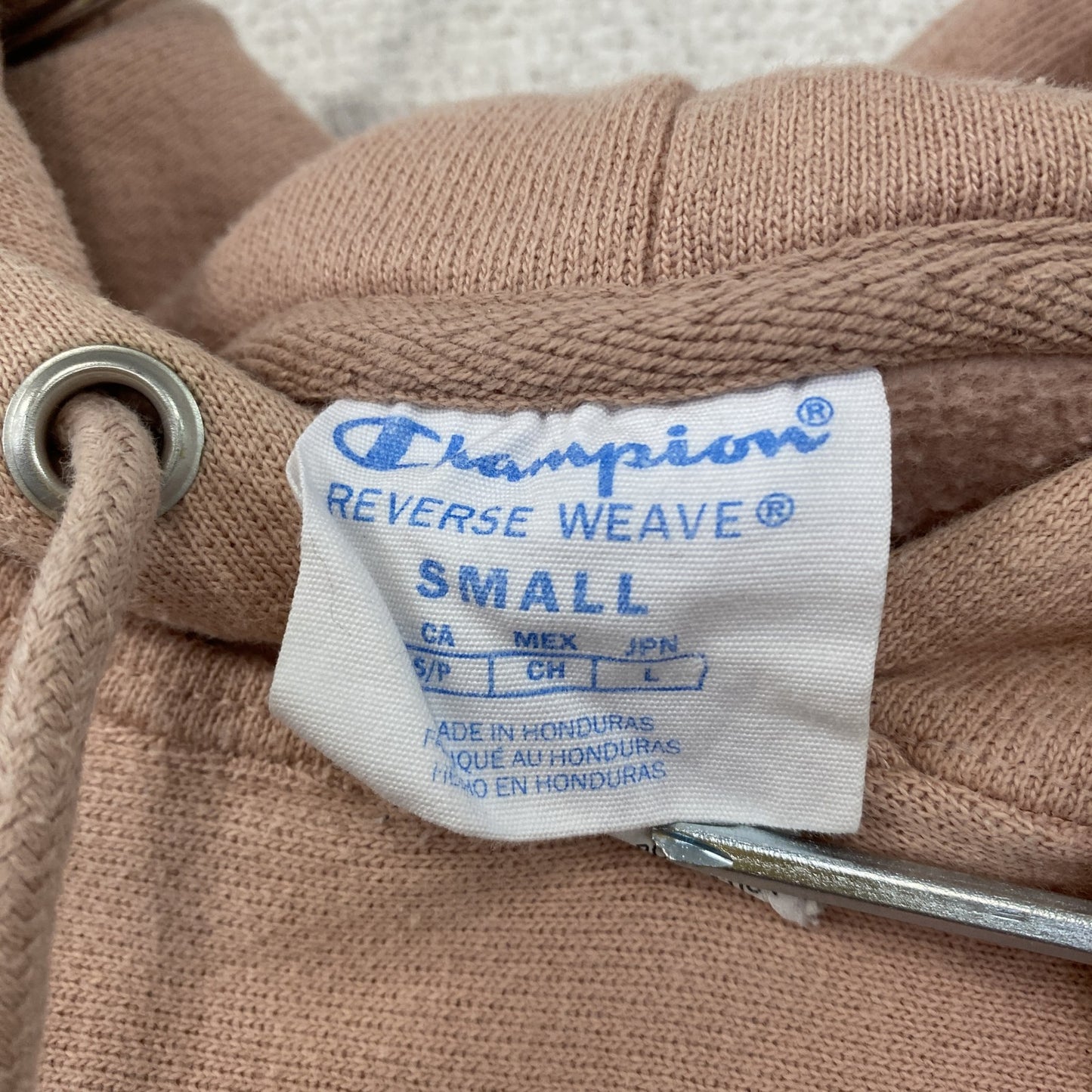 Champion　チャンピオン　リバースウィーブ　スウェットパーカー/フーディー　ヘビーウエイト　刺繍ロゴ　ピンク　Sサイズ