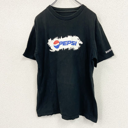 半袖企業プリントTシャツ　SUNTORY　PEPSI　ペプシコーラ　黒　ブラック
