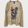古着 used　FRIEDA & FREDDIES　NEW　YORK　長袖プリントTシャツ　キャラクター　ベージュ　XSサイズ