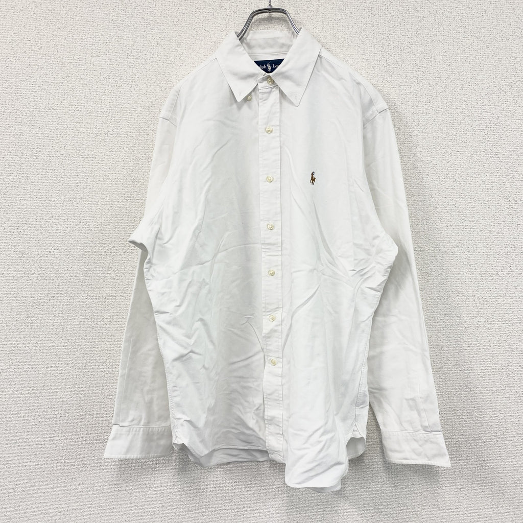 RALPH LAUREN 　ラルフローレン　Classic Fit　長袖ボタンダウンシャツ　白　ホワイト　16 1/2-35サイズ