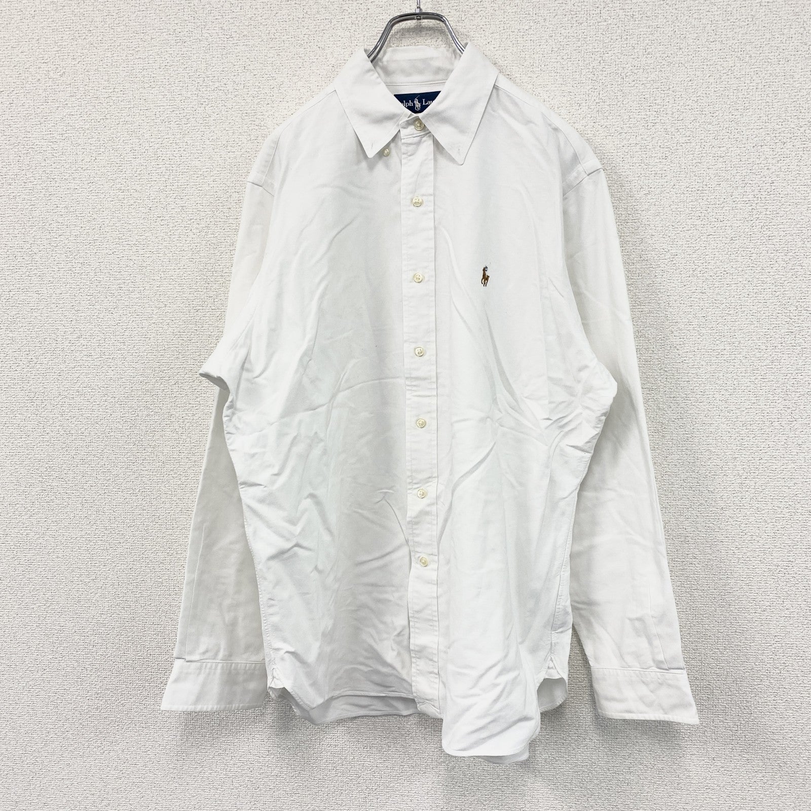 RALPH LAUREN 　ラルフローレン　Classic Fit　長袖ボタンダウンシャツ　白　ホワイト　16 1/2-35サイズ
