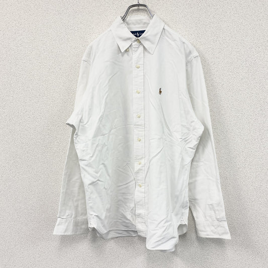 RALPH LAUREN 　ラルフローレン　Classic Fit　長袖ボタンダウンシャツ　白　ホワイト　16 1/2-35サイズ