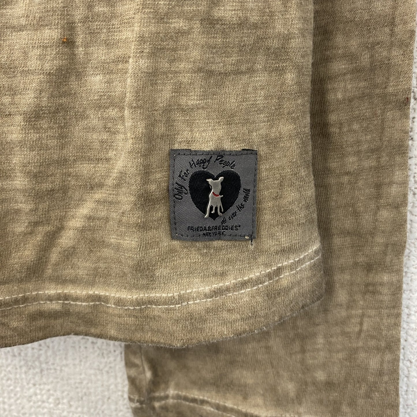 古着 used　FRIEDA & FREDDIES　NEW　YORK　長袖プリントTシャツ　キャラクター　ベージュ　XSサイズ