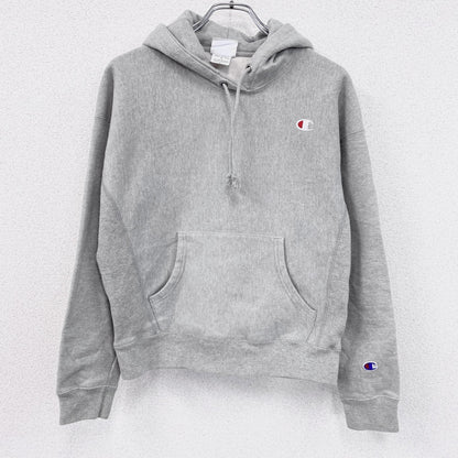 Champion　チャンピオン　リバースウィーブ　スウェットパーカー/フーディー　刺繡ロゴ　霜降りグレー　Mサイズ