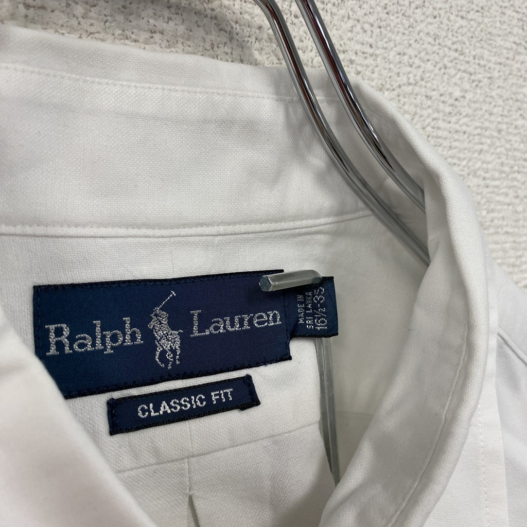 RALPH LAUREN 　ラルフローレン　Classic Fit　長袖ボタンダウンシャツ　白　ホワイト　16 1/2-35サイズ