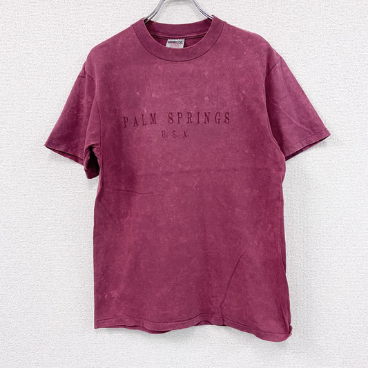 90s　ONEITA　オニータ　半袖プリントTシャツ　ヴィンテージ　シングルステッチ　ボルドー　Mサイズ