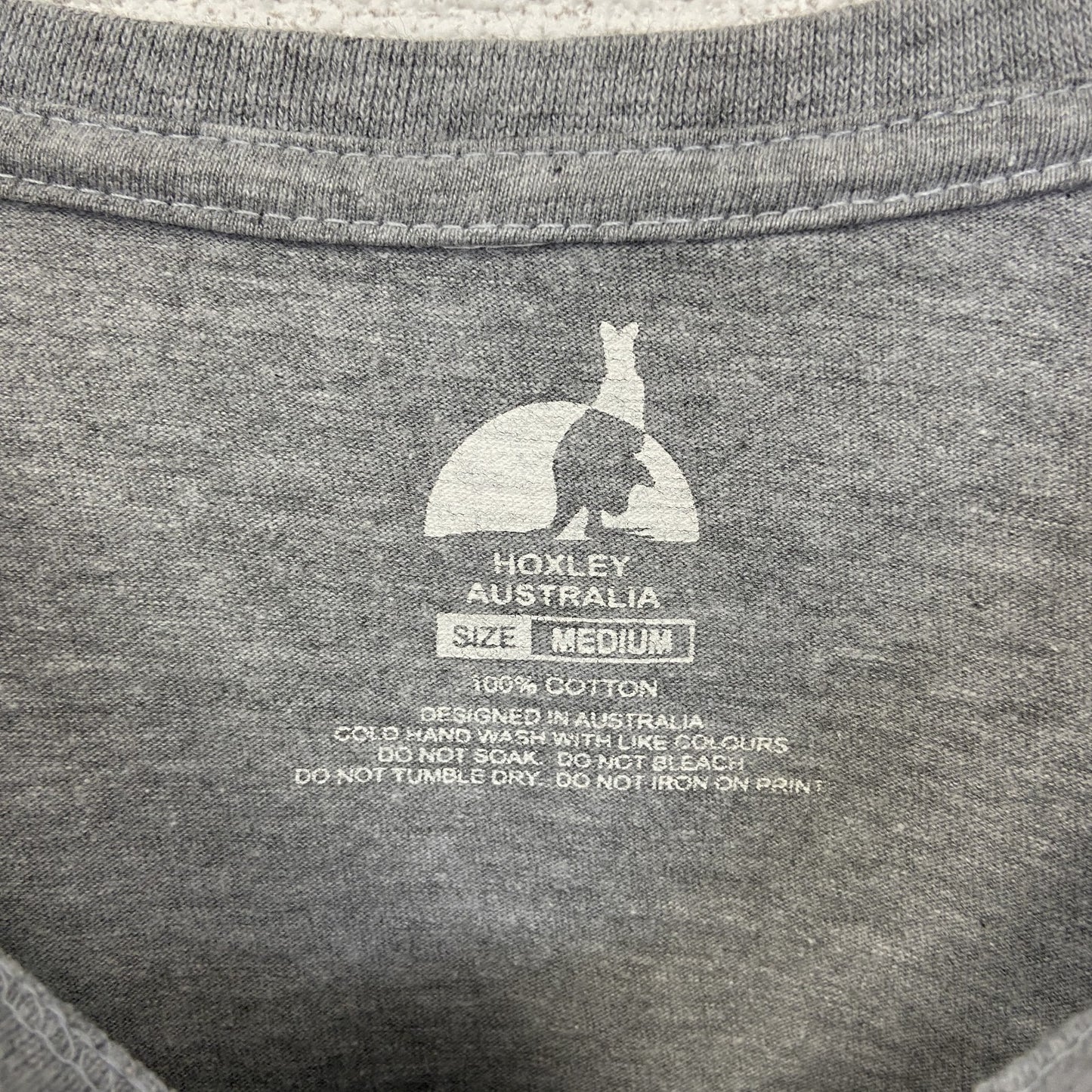 古着 used　HOXLEY AUSTRARIA　半袖プリントTシャツ　カンガルー　カジュアル　クルーネック　グレー　Mサイズ
