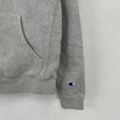 Champion　チャンピオン　リバースウィーブ　スウェットパーカー/フーディー　刺繡ロゴ　霜降りグレー　Mサイズ