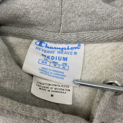 Champion　チャンピオン　リバースウィーブ　スウェットパーカー/フーディー　刺繡ロゴ　霜降りグレー　Mサイズ