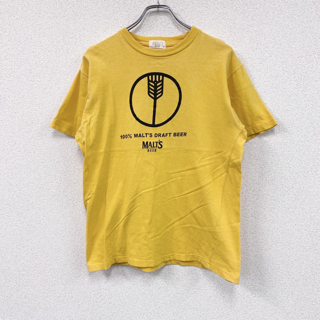 MALT'S BEER　モルツ　半袖プリントTシャツ　黄色　イエロー　Mサイズ