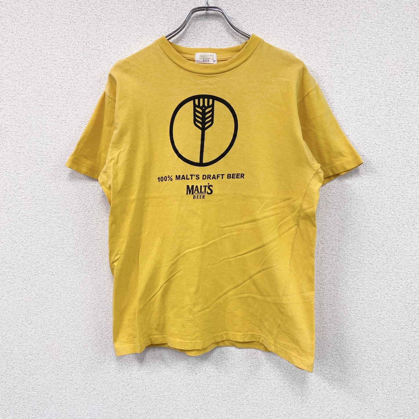 MALT'S BEER　モルツ　半袖プリントTシャツ　黄色　イエロー　Mサイズ