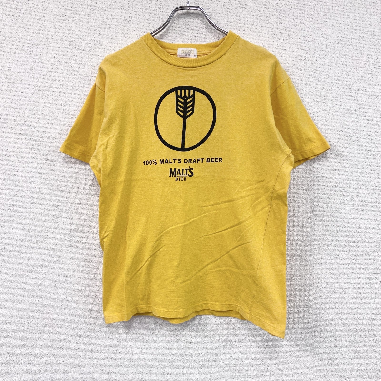 MALT'S BEER　モルツ　半袖プリントTシャツ　黄色　イエロー　Mサイズ