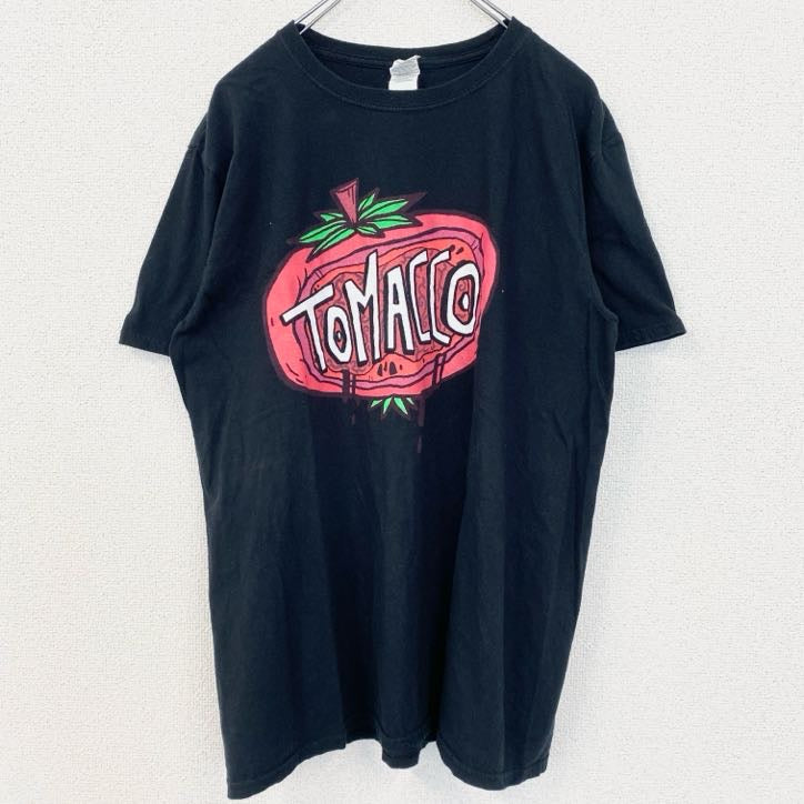 古着 used　GILDAN　ギルダン　半袖プリントTシャツ　TOMACCO　ザ・シンプソンズ　黒　ブラック　Lサイズ