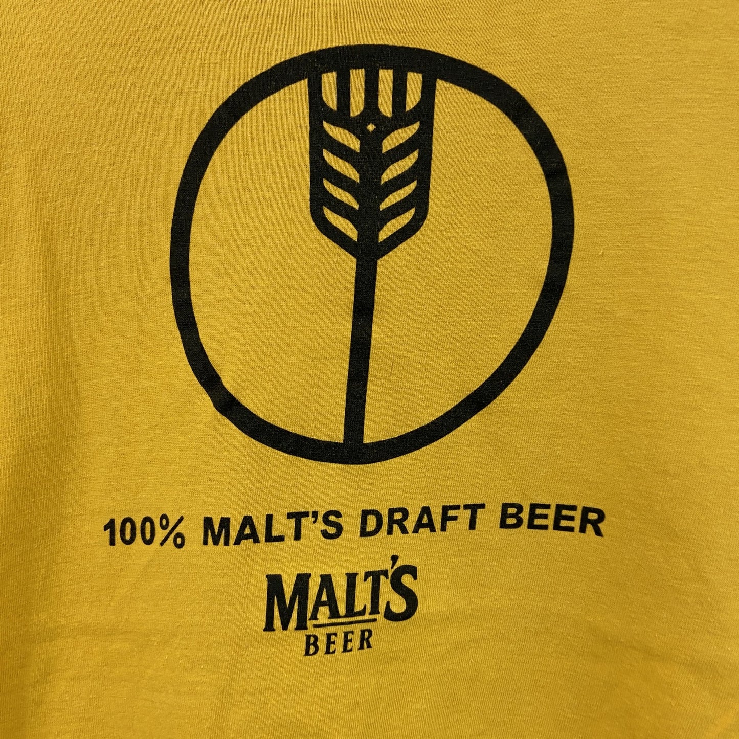 MALT'S BEER　モルツ　半袖プリントTシャツ　黄色　イエロー　Mサイズ