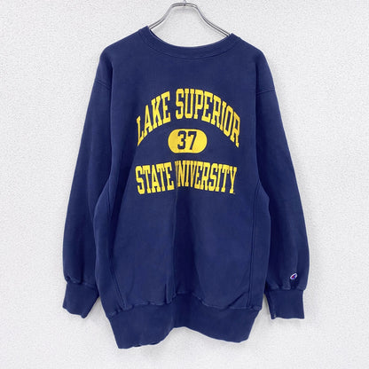 90s　Champion　チャンピオン　リバースウィーブ　スウェット/トレーナー　刺繍タグ　紺　ネイビー　2XLサイズ