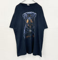 古着 used　FRUIT OF THE LOOM　半袖プリントTシャツ　ロットワイラー　カジュアル　クルーネック　黒　XLサイズ