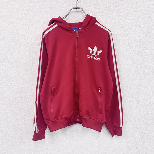 adidas　アディダス　トラックジャケット/ジャージパーカー　デカロゴ　赤　レッド　Mサイズ