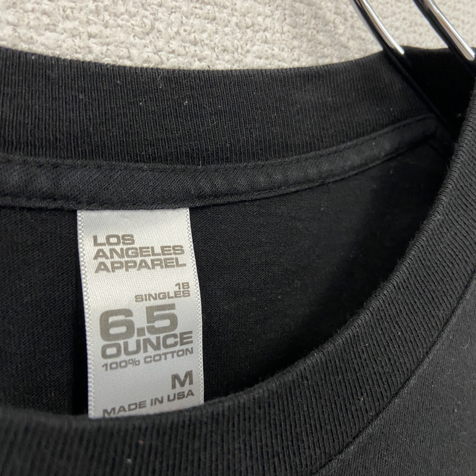 LOS ANGEL APPAREL　ロサンゼルスアパレル　半袖Tシャツ　6.5OZ　黒　ブラック　Mサイズ