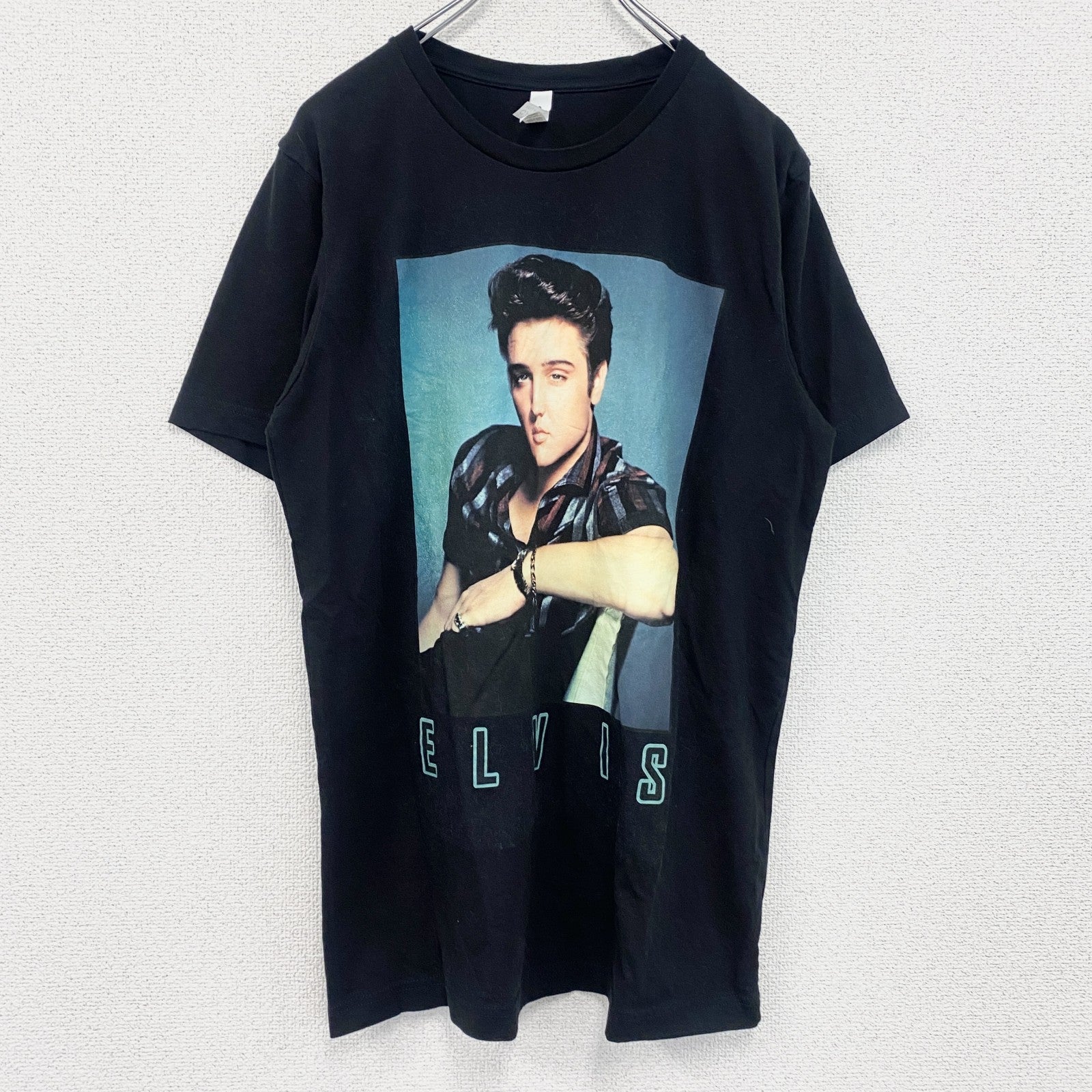 CANVAS　エルビスプレスリー　半袖プリントTシャツ　黒　ブラック　Lサイズ