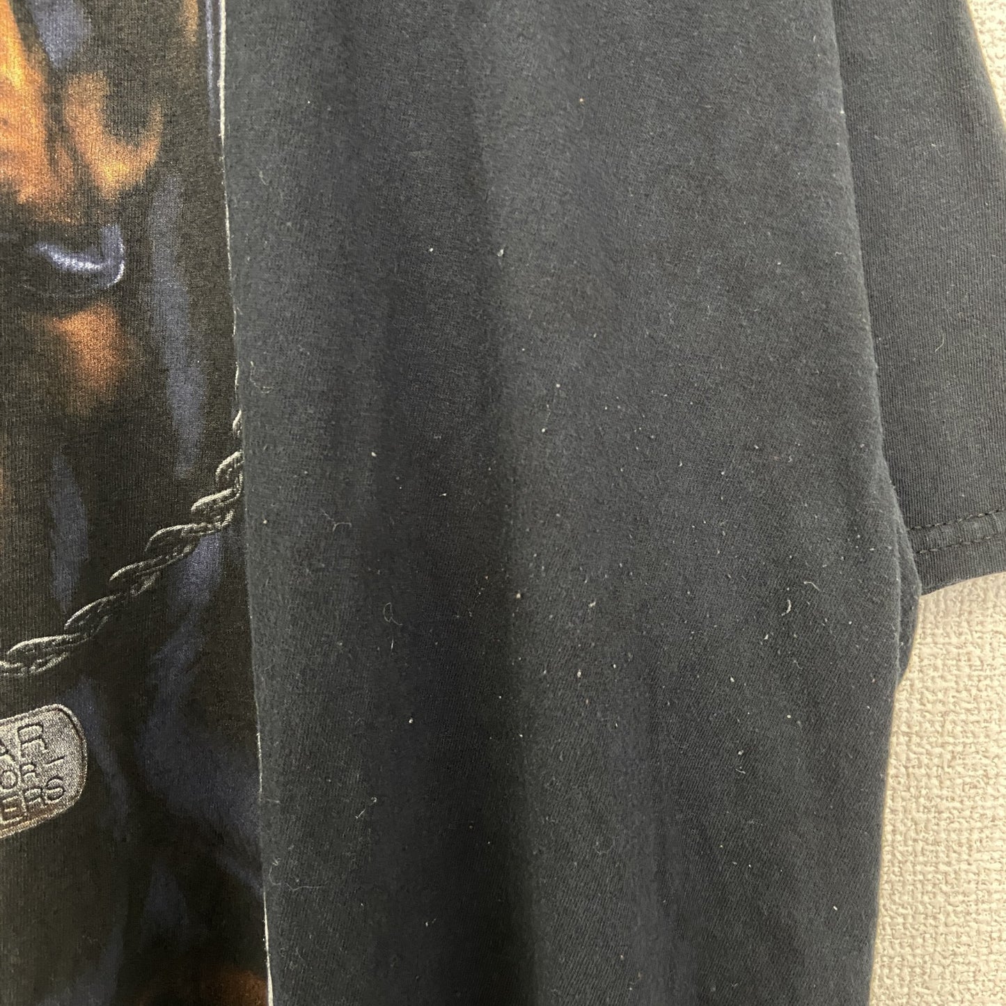 古着 used　FRUIT OF THE LOOM　半袖プリントTシャツ　ロットワイラー　カジュアル　クルーネック　黒　XLサイズ